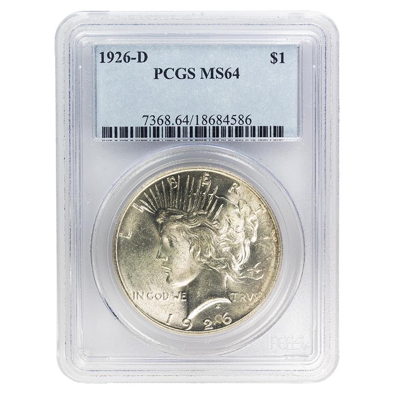 1926-D Peace Dollar, $1 PCGS MS 64 