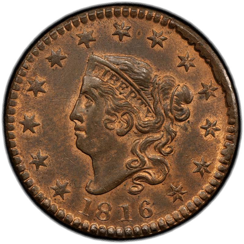 1816 1C PCGS MS 63 RB CAC