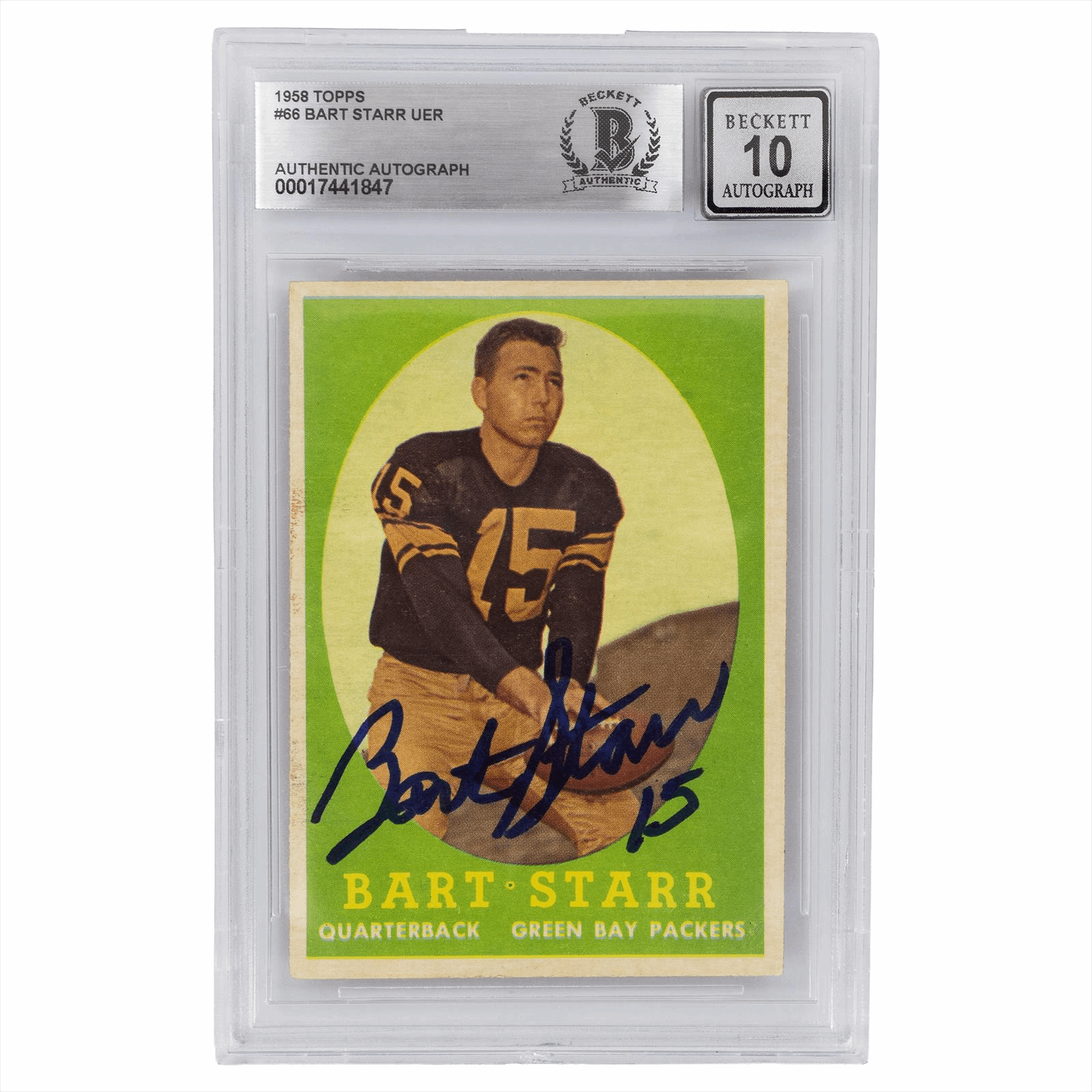 1958 Topps Bart Starr #66 Beckett AUTO 10