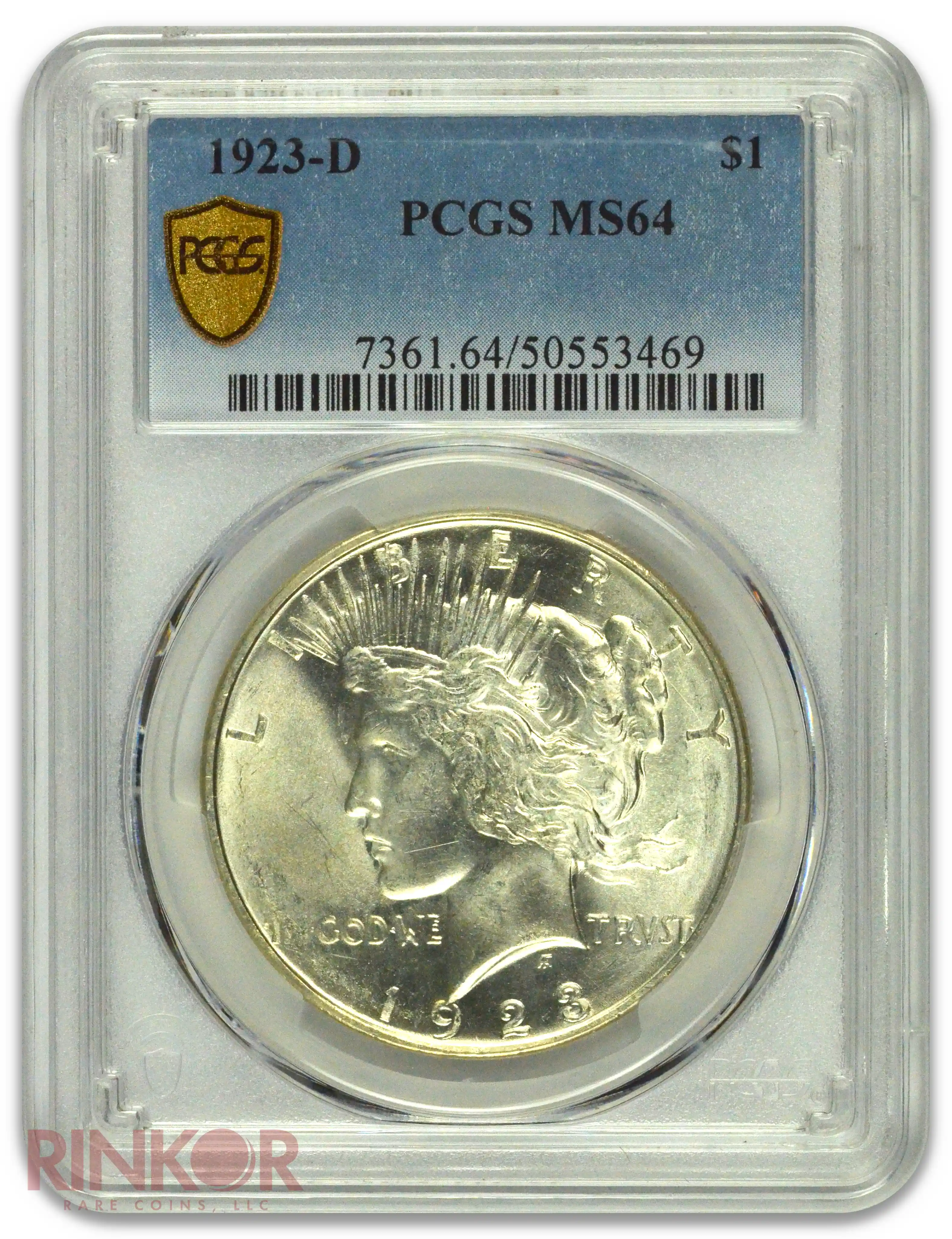 1923-D $1 Peace Dollar PCGS MS 64