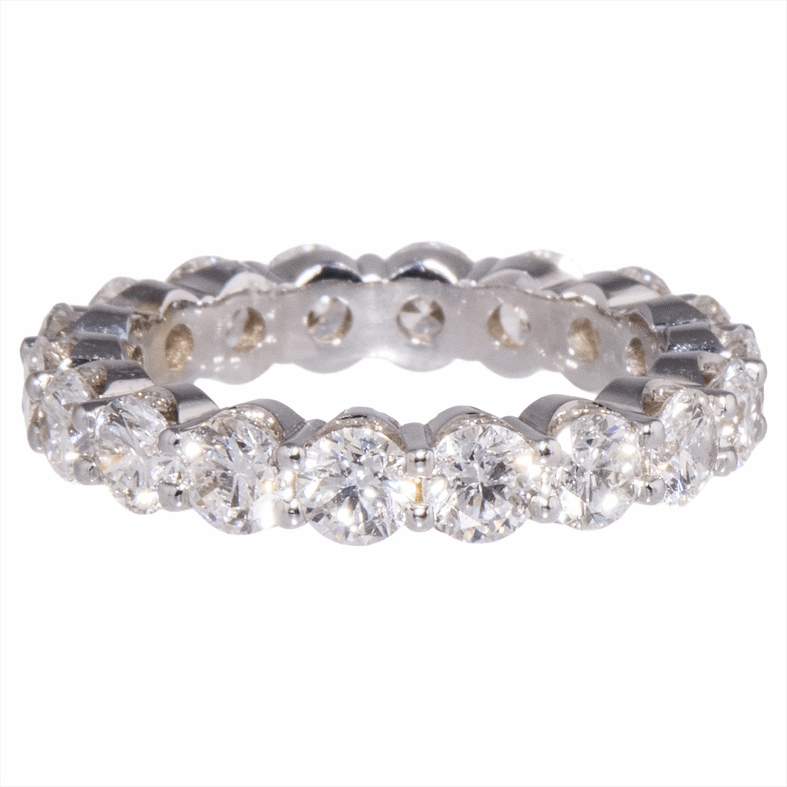 4.37ctw GH/SI+ (.24ct) Round Diamond 18k White Gold Eternity Band Size 7.5 