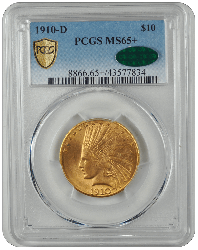 1910-D Indian Head PCGS CAC MS 65+