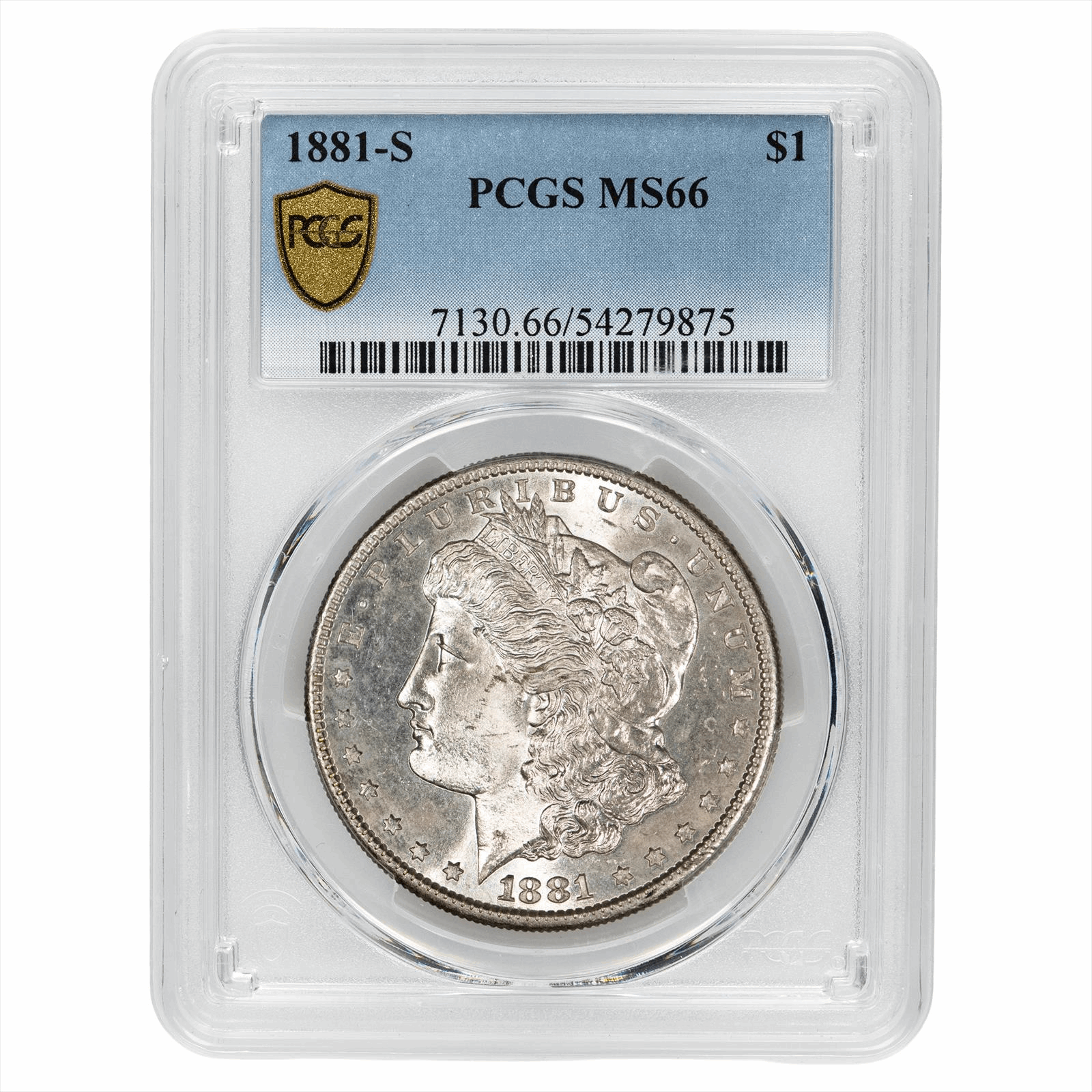 1881-S Morgan Silver Dollar $1 PCGS MS 66