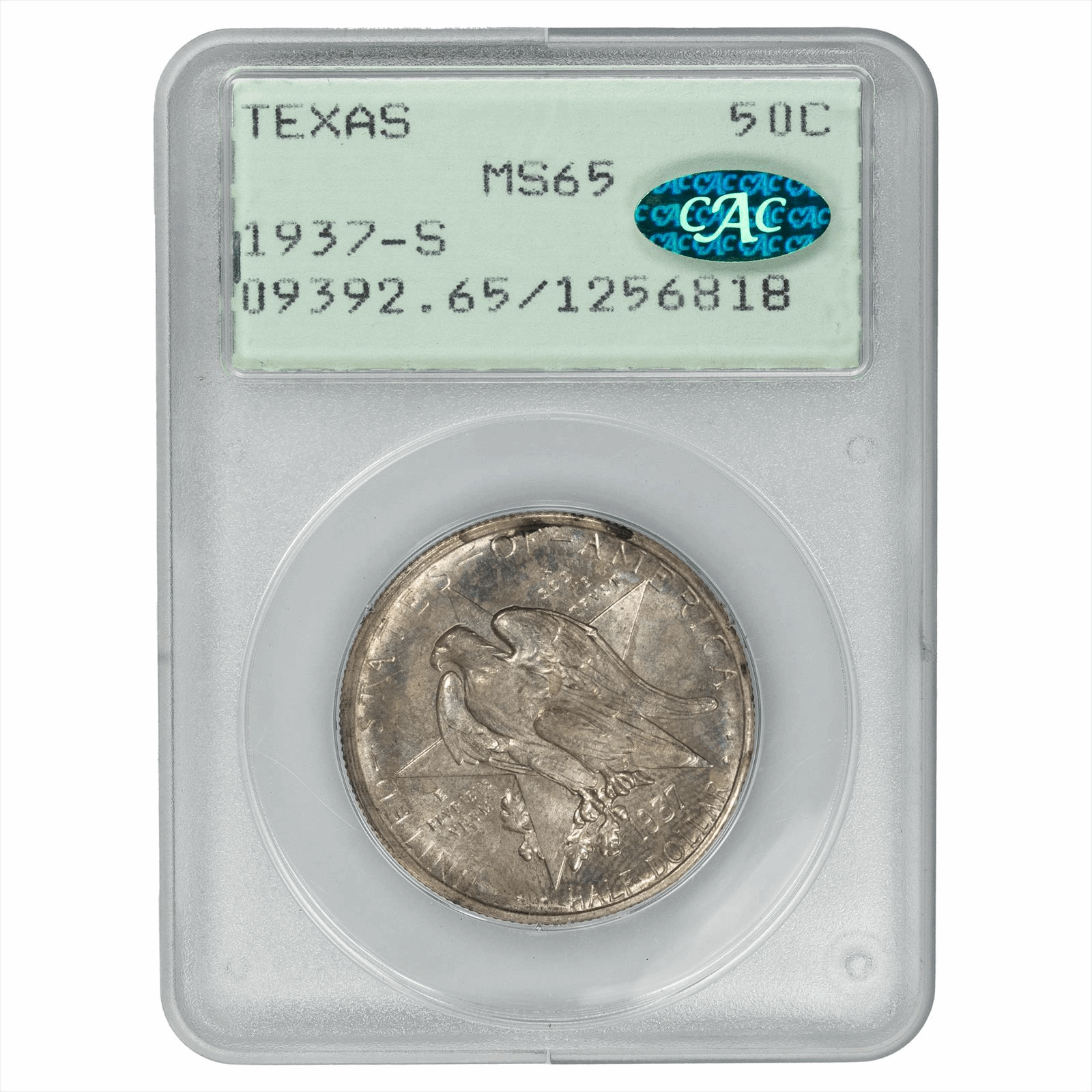 1937-S TEXAS HALF DOLLAR PCGS MS65 CAC 