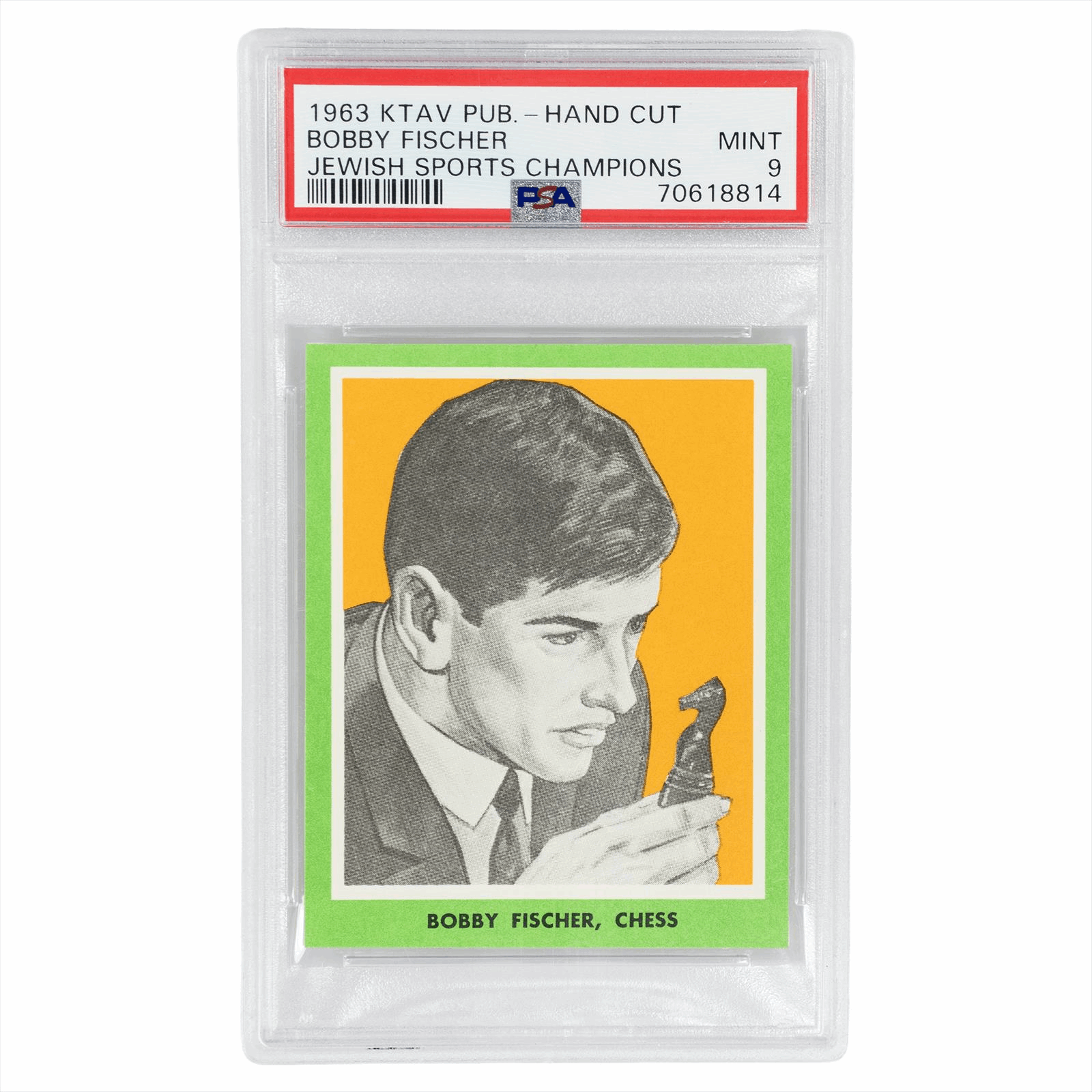 1963 Ktav Hand Cut Booby Fischer Jewish Sports Champions PSA MINT 9