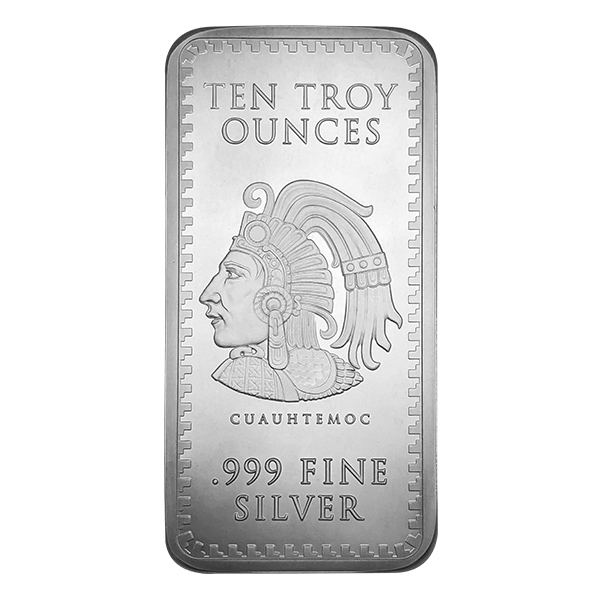 10 OZ SILVER BAR AZTEC CALENDAR 