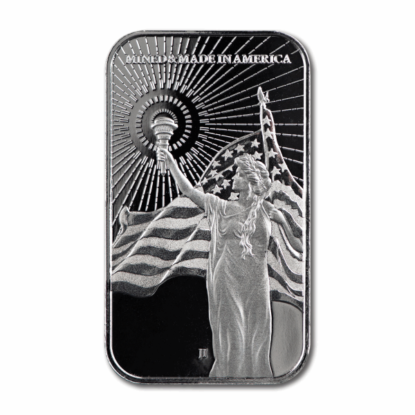 1 OZ SILVER BAR AMERICAN RESERVE COLUMBIA GODDESS ASAHI MINT 