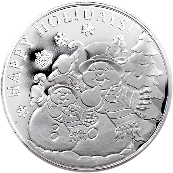 1 OZ SILVER CHRISTMAS ROUND SNOWMAN United Patriot Coin