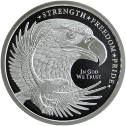 1 OZ SILVER ROUND EAGLE GOLDEN STATE MINT 