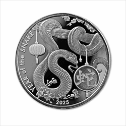 1 OZ SILVER ROUND LUNAR SNAKE ASAHI MINT 