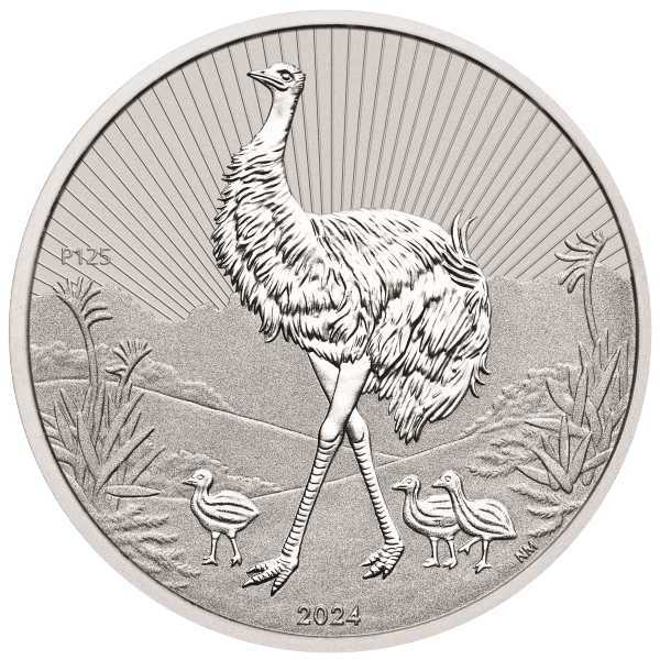 2024 2 OZ PIEDFORT AUSTRALIAN SILVER EMU MOTHER AND BABY 