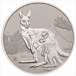 2023 2 OZ PIEDFORT AUSTRALIAN SILVER KANGAROO MOTHER AND BABY 