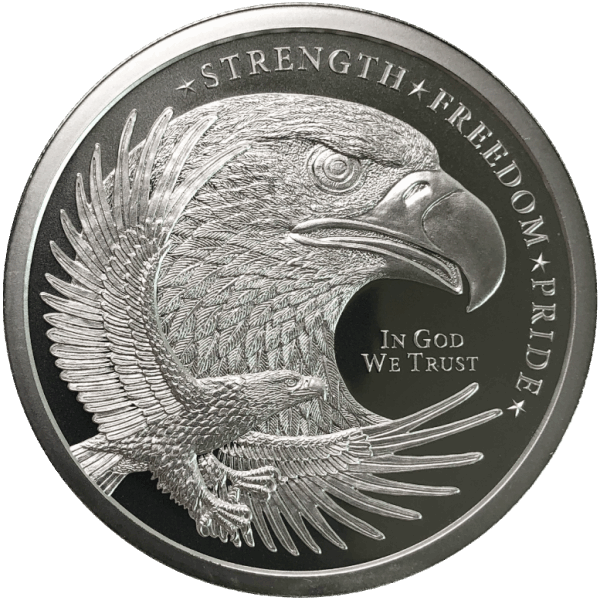 2 OZ SILVER ROUND EAGLE GOLDEN STATE MINT 