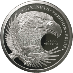 2 OZ SILVER ROUND EAGLE GOLDEN STATE MINT 