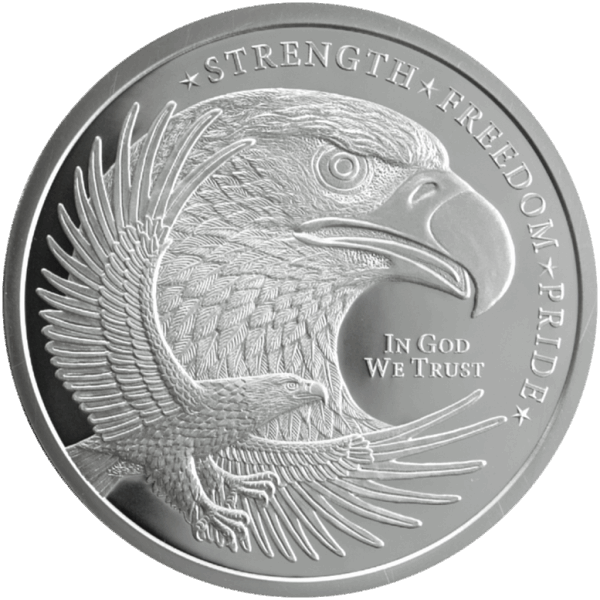 5 OZ SILVER ROUND EAGLE GOLDEN STATE MINT 
