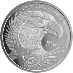 5 OZ SILVER ROUND EAGLE GOLDEN STATE MINT 