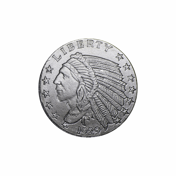 1/10 OZ SILVER ROUND INCUSE INDIAN DESIGN GOLDEN STATE MINT 