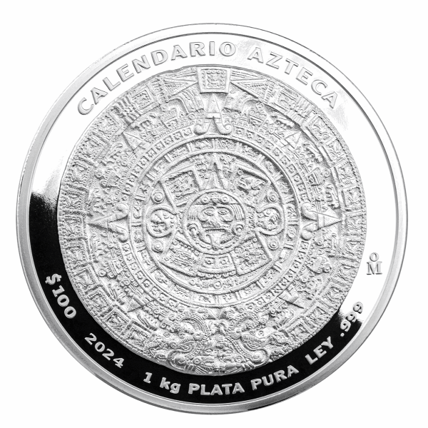 2024 KILO MEXICAN SILVER AZTEC CALENDAR PROOF 