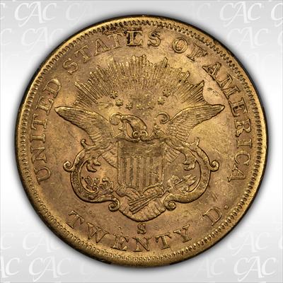 1859-S $20 CACG AU58 