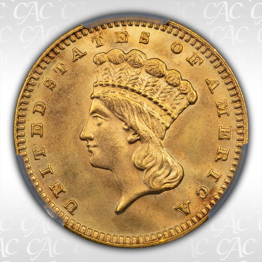 1888 G$1 CACG MS67 