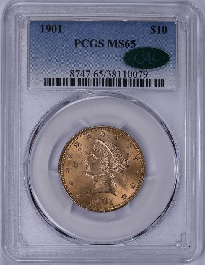 1901 $10 PCGS/CAC MS65 