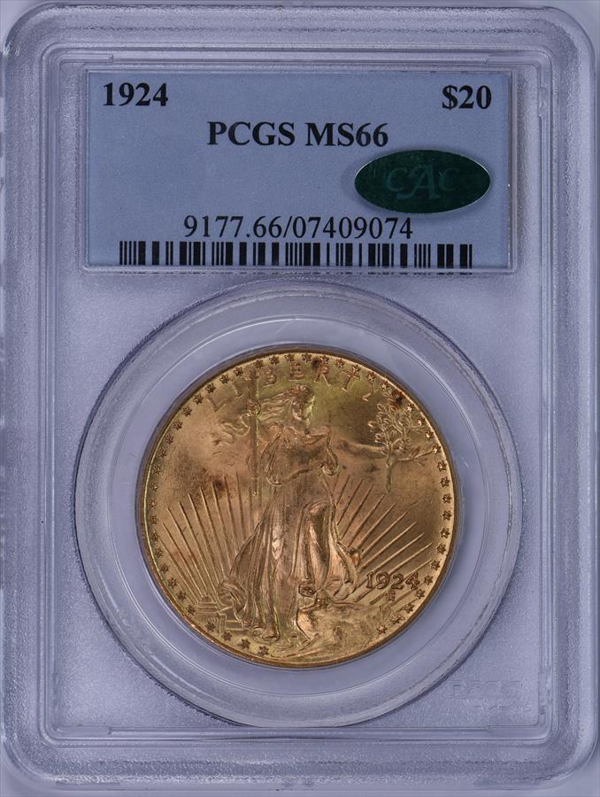 1924 $20 PCGS/CAC MS66 