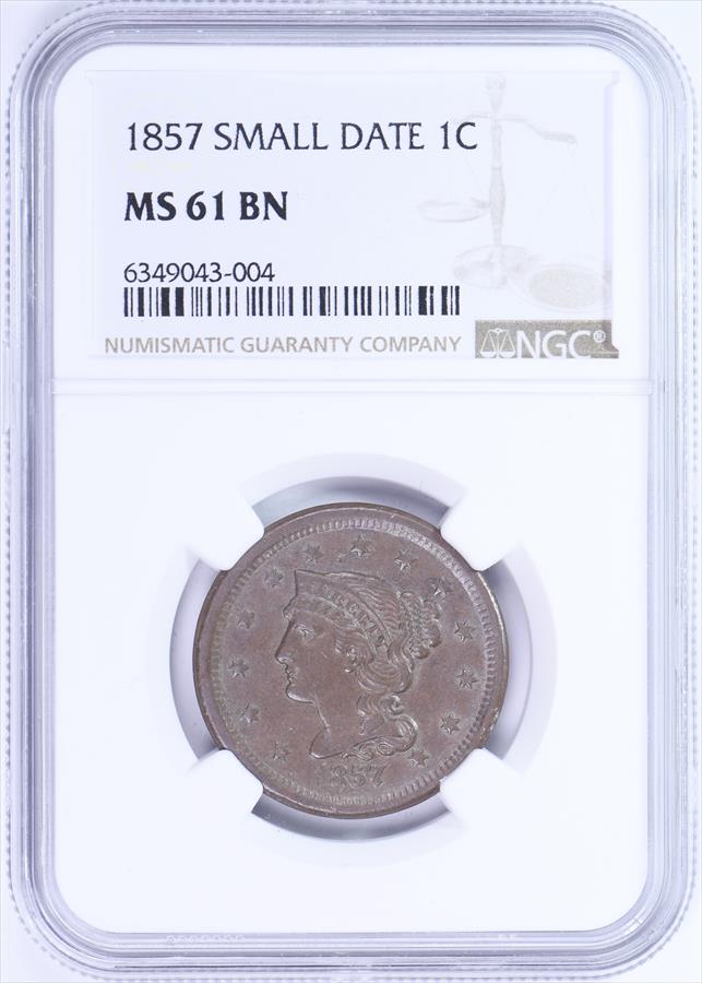 1857 1C Small Date NGC MS61BN 