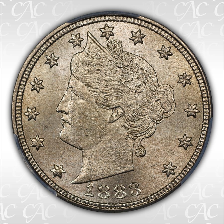 1883 5C With CENTS CACG MS66 
